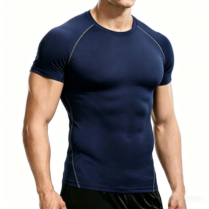 Men'S Compression T Shirt Summer Sportswear Running T-Shirt Elastic Quick Dry Sport Tops Tee Athletic Gym Fitness Tshirts Men
