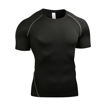 Men'S Compression T Shirt Summer Sportswear Running T-Shirt Elastic Quick Dry Sport Tops Tee Athletic Gym Fitness Tshirts Men