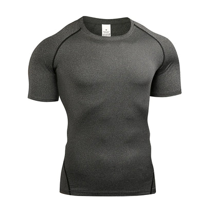 Men'S Compression T Shirt Summer Sportswear Running T-Shirt Elastic Quick Dry Sport Tops Tee Athletic Gym Fitness Tshirts Men